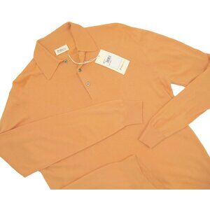 NEW $795 Hugo Boss Baldessarini Cashmere Polo Sweater!  e 54 XL Orange  SLIM FIT